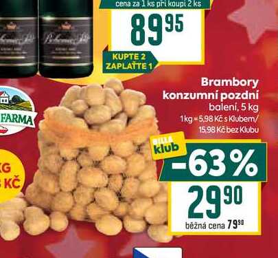 Brambory konzumní pozdní balení, 5 kg