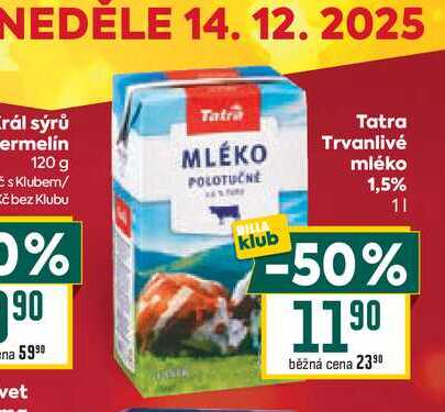 Tatra Trvanlivé mléko 1,5% 1l