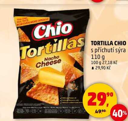 TORTILLA CHIO s příchutí sýra, 110 g