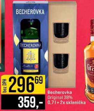 Becherovka Original 38% 0.7l+2x sklenička