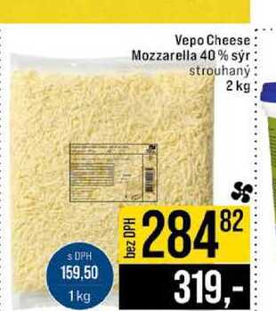 Vepo Cheese Mozzarella 40% sýr strouhaný 2 kg