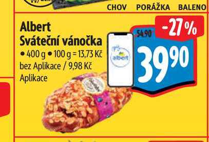 Albert Sváteční vánočka 400 g 