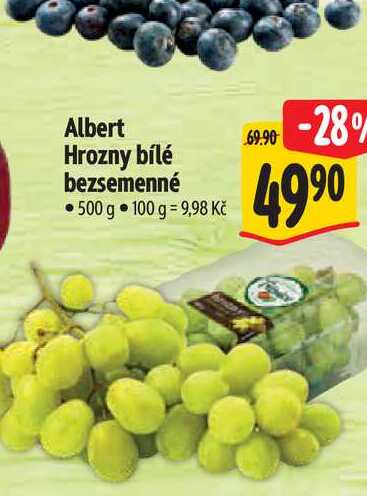 Albert Hrozny bílé bezsemenné 500 g