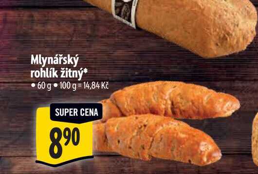 Mlynářský rohlík žitný 60 g 