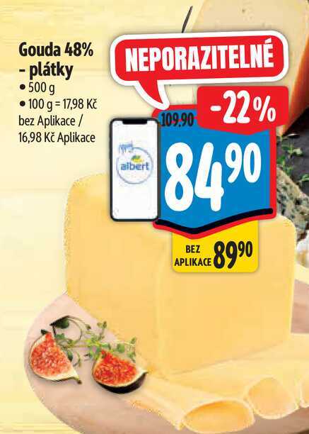 Gouda 48% - plátky 500 g