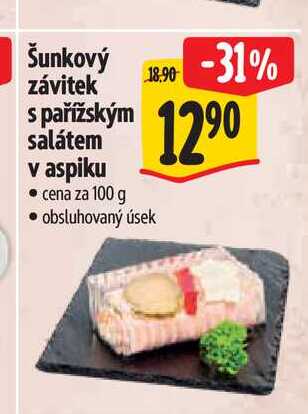 Šunkový závitek s pařížským salátem v aspiku 100 g