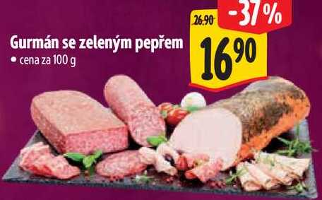 Gurmán se zeleným pepřem, cena za 100 g