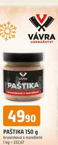 PAŠTIKA 150 g brusinková s mandlemi