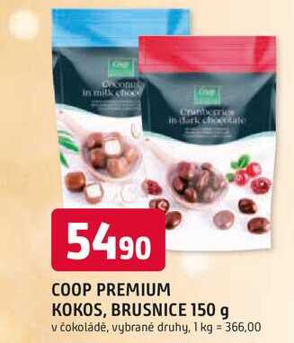 COOP PREMIUM KOKOS, BRUSNICE 150 g