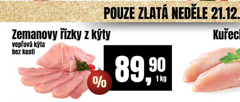 Zemanovy řízky z kýty vepřová kýta bez kosti, 1 kg