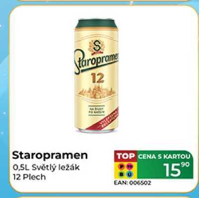 Staropramen 0,5L Světlý ležák 12 Plech