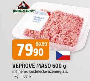 VEPŘOVÉ MASO 600 g mělněné