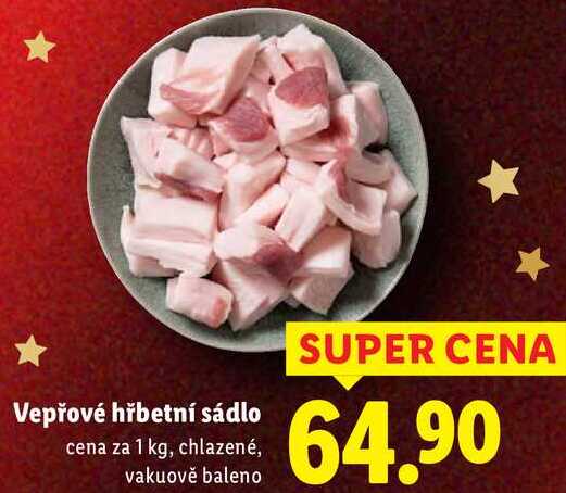 Vepřové hřbetní sádlo, cena za 1 kg