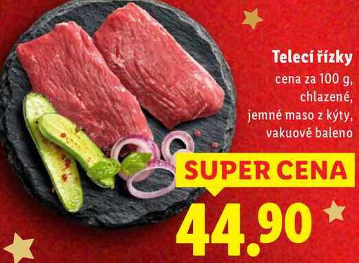 Telecí řízky, cena za 100 g