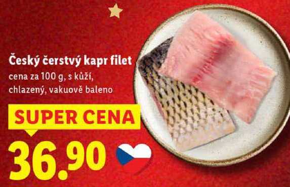 Český čerstvý kapr filet, cena za 100 g