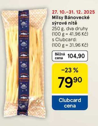 Milsy Bánovecké sýrové nitě, 250 g, dva druhy