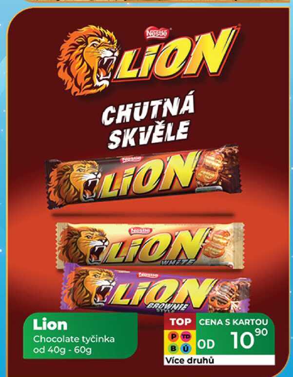 Lion Chocolate tyčinka od 40g - 60g