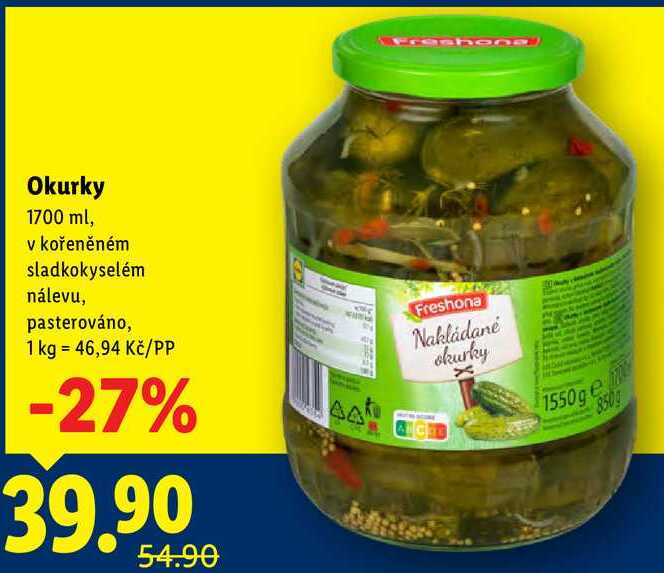 Okurky, 1700 ml