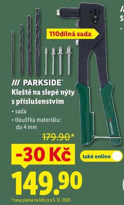 Kleště na slepé nýty s příslušenstvím