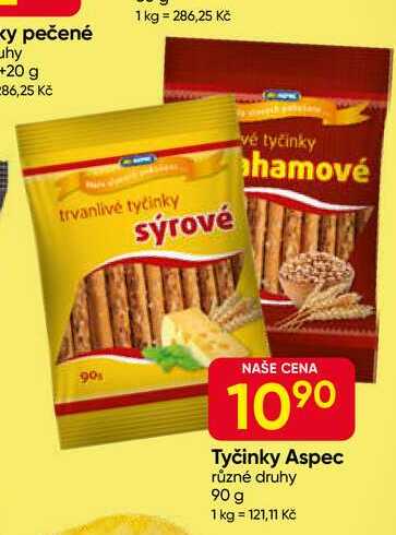 Aspec Trvanlivé tyčinky grahamové 90g
