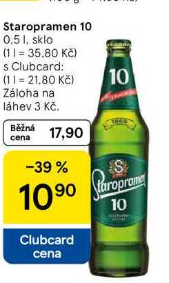 Staropramen 10, 0.5 l, sklo