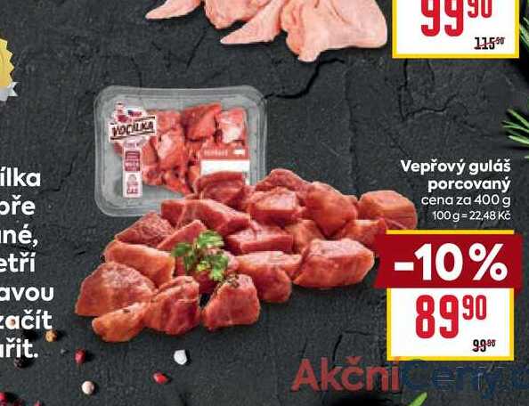 Vepřový guláš porcovaný cena za 400 g