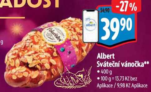 Albert Sváteční vánočka, 400 g