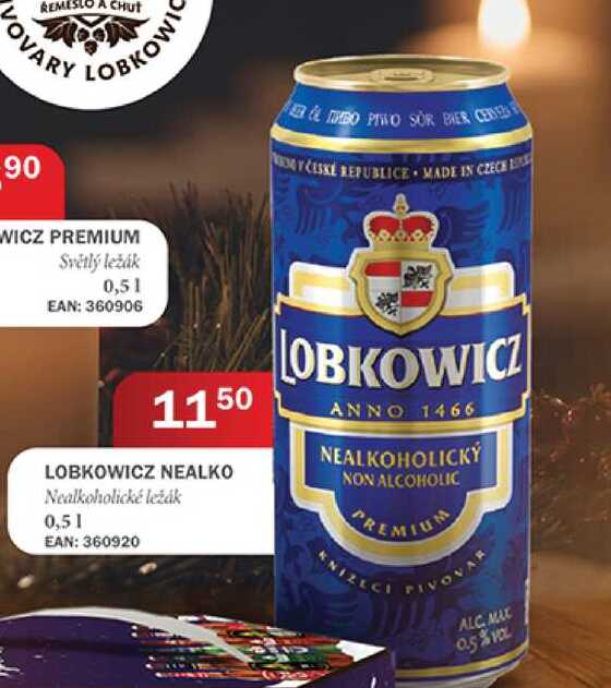 LOBKOWICZ NEALKO Nealkoholické ležák 0,51