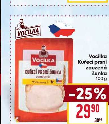 Vocilka Kuřecí prsní zauzená šunka 100 g