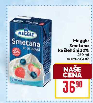 Meggle Smetana ke šlehání 30% 250 ml