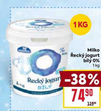 Milko Řecký jogurt bílý 0% 1 kg