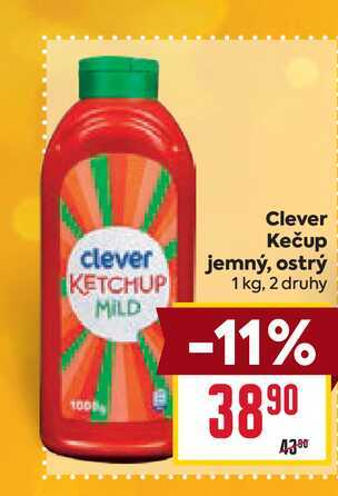 Clever Kečup jemný, ostrý 1 kg