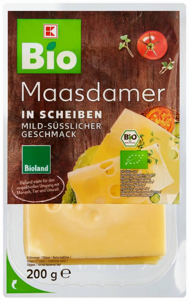K-BIO Maasdamer 45% plátkový sýr