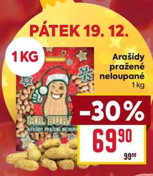 Arašídy pražené neloupané 1 kg