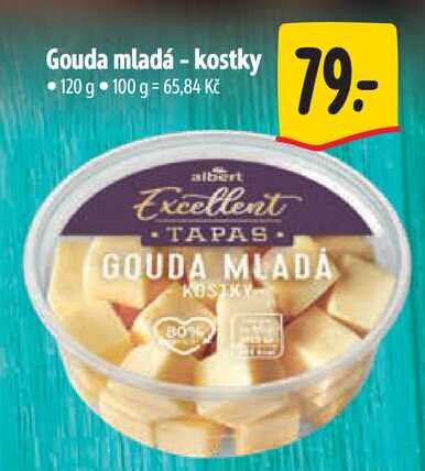 Gouda mladá - kostky, 120 g