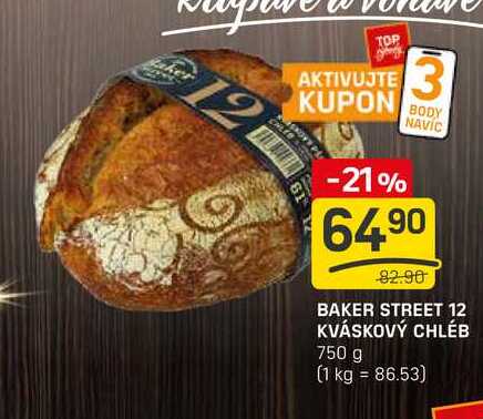 BAKER STREET 12 KVÁSKOVÝ CHLÉB 750 g