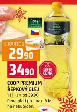 COOP PREMIUM ŘEPKOVÝ OLEJ 1l