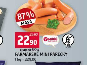 FARMÁŘSKÉ MINI PÁREČKY 100g
