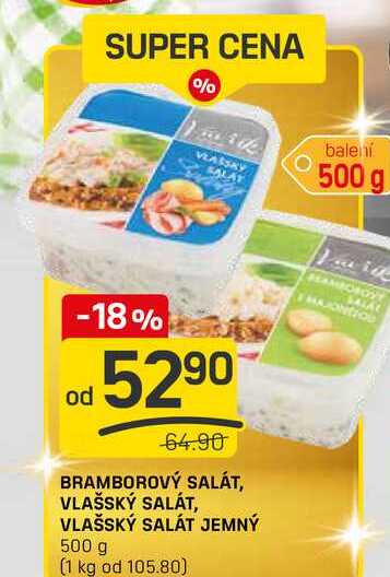 BRAMBOROVÝ SALÁT, VLAŠSKÝ SALÁT, VLAŠSKÝ SALÁT JEMNÝ 500 g