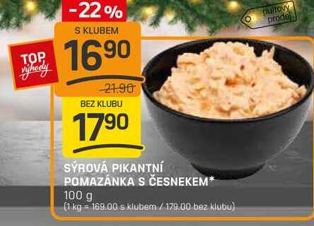 SÝROVÁ PIKANTNÍ POMAZÁNKA S ČESNEKEM 100 g 