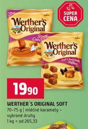 WERTHER'S ORIGINAL SOFT 70-75 g mléčné karamely vybrané druhy