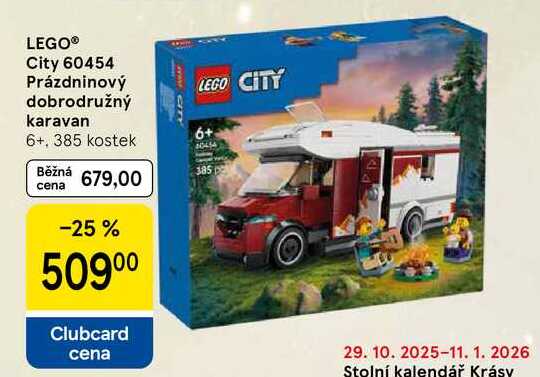 LEGO® City 60454 Prázdninový dobrodružný karavan LEGO CITY 6+, 385 kostek 