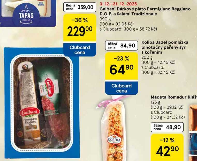 Galbani Dárkové plato Parmigiano Reggiano D.O.P. a Salami Tradizionale, 390 g