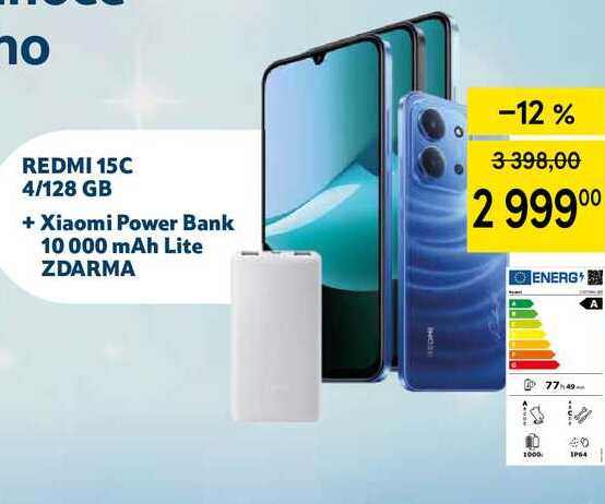 REDMI 15C 4/128 GB + Xiaomi Power Bank 10 000 mAh Lite ZDARMA 