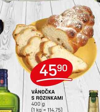 VÁNOČKA S ROZINKAMI 400 g 