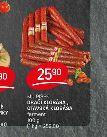DRAČÍ KLOBÁSA, OTAVSKÁ KLOBÁSA ferment 100 g