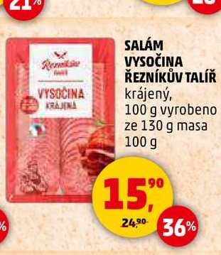 SALÁM VYSOČINA ŘEZNÍKŮV TALÍŘ, 100 g 