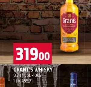 GRANT'S WHISKY 0,7l vol. 40%