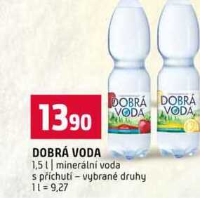 DOBRÁ VODA 1,5l minerální voda s příchutí vybrané druhy