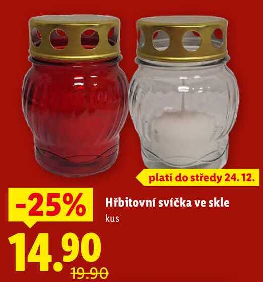 Hřbitovní svíčka ve skle